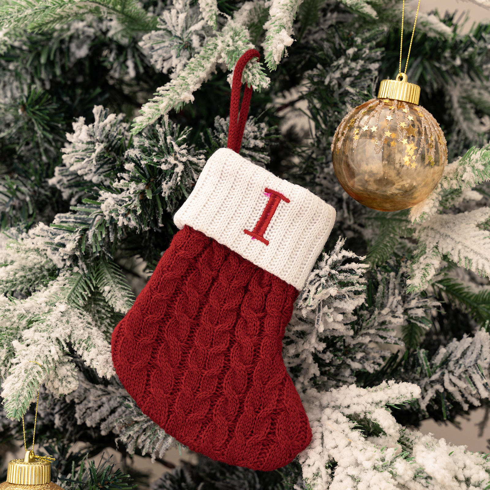 Purely Hand Knitted Christmas  Monogram Socks