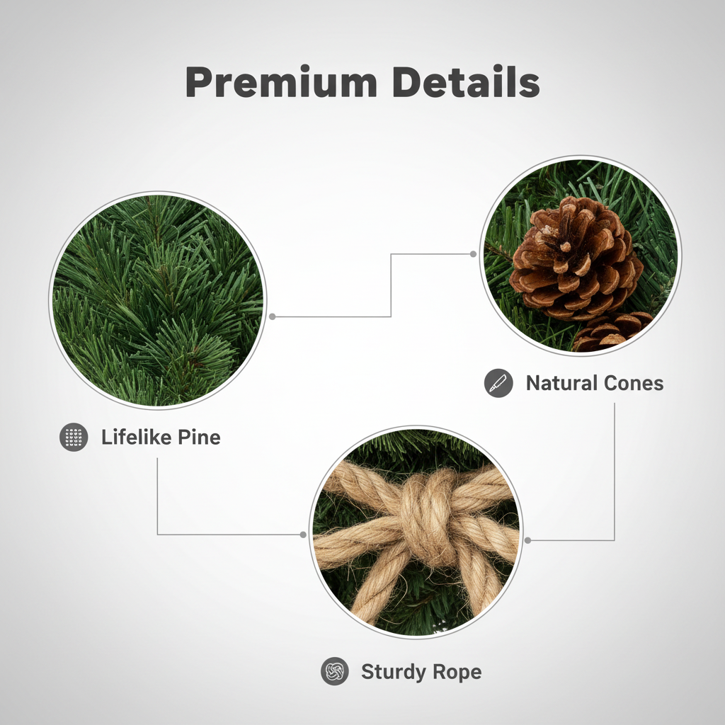 Perfect Puppy Christmas Evergreen Wreath