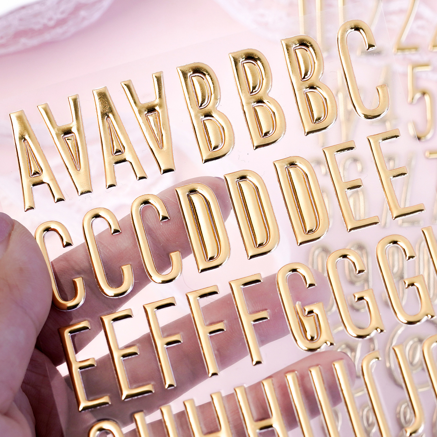 3D Gold Letter Stickers