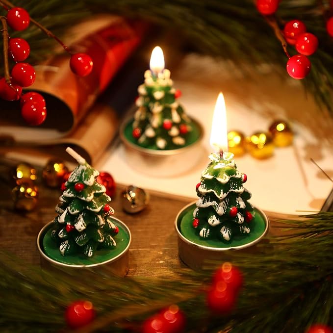 12PCS/PACKAGE Handmade Delicate Small Christmas Tealight Candles