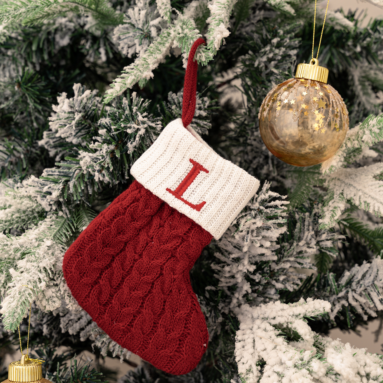 Purely Hand Knitted Christmas  Monogram Socks