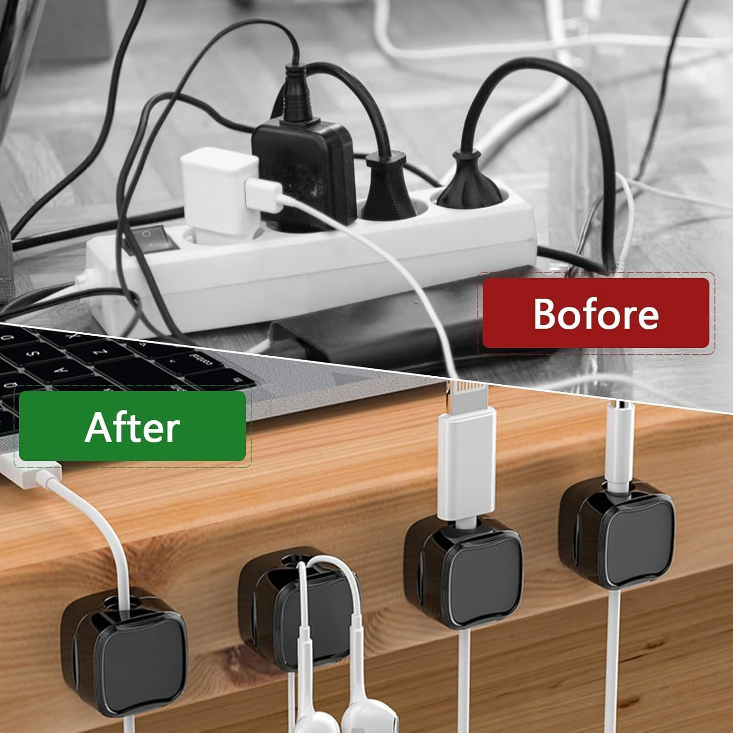 (1 SET=6 PCS)Magnetic Cord Organizer