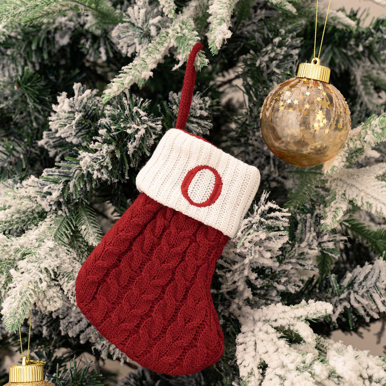 Purely Hand Knitted Christmas  Monogram Socks