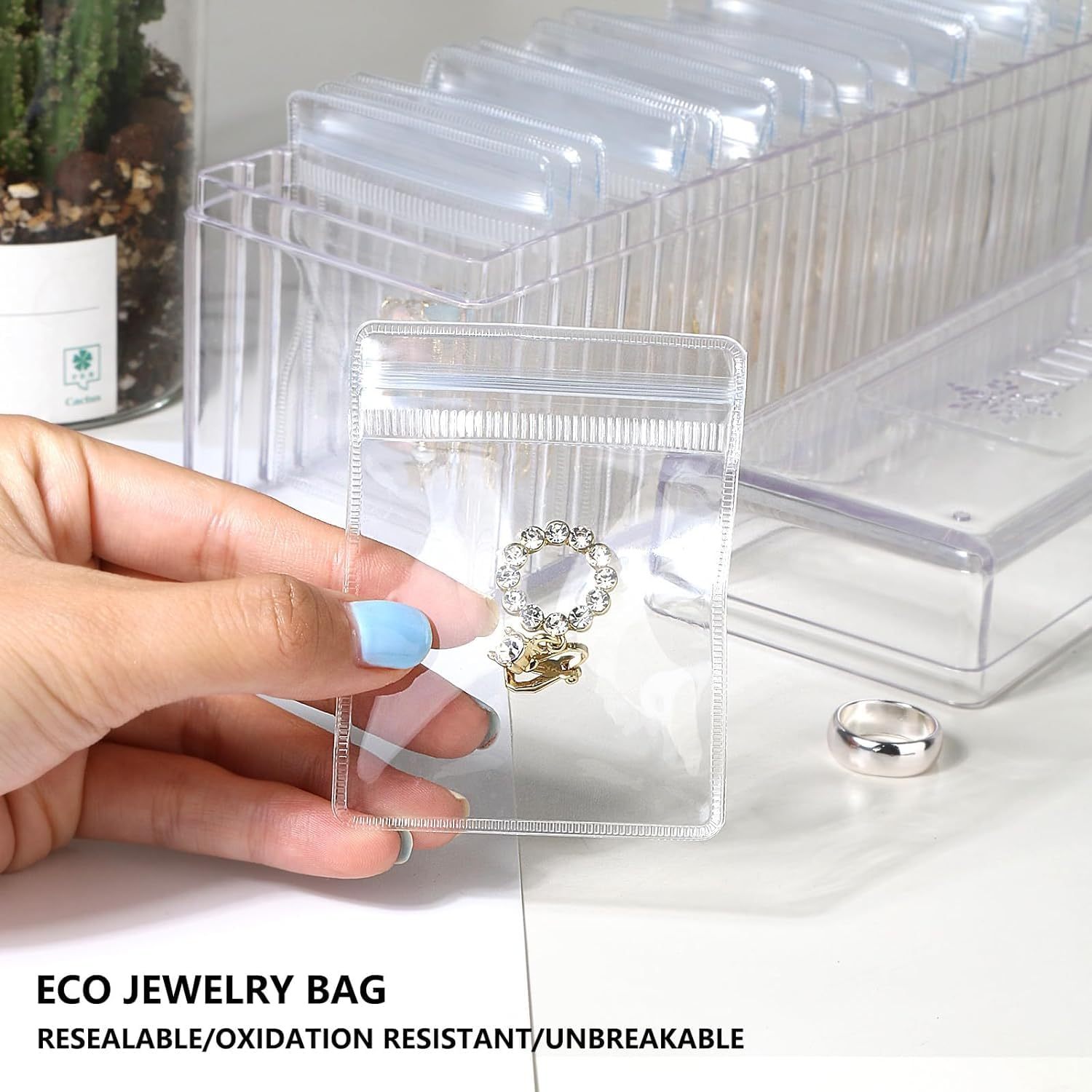 🔥Acrylic Jewelry Box And Portable Anti Tarnish Jewelry Bags