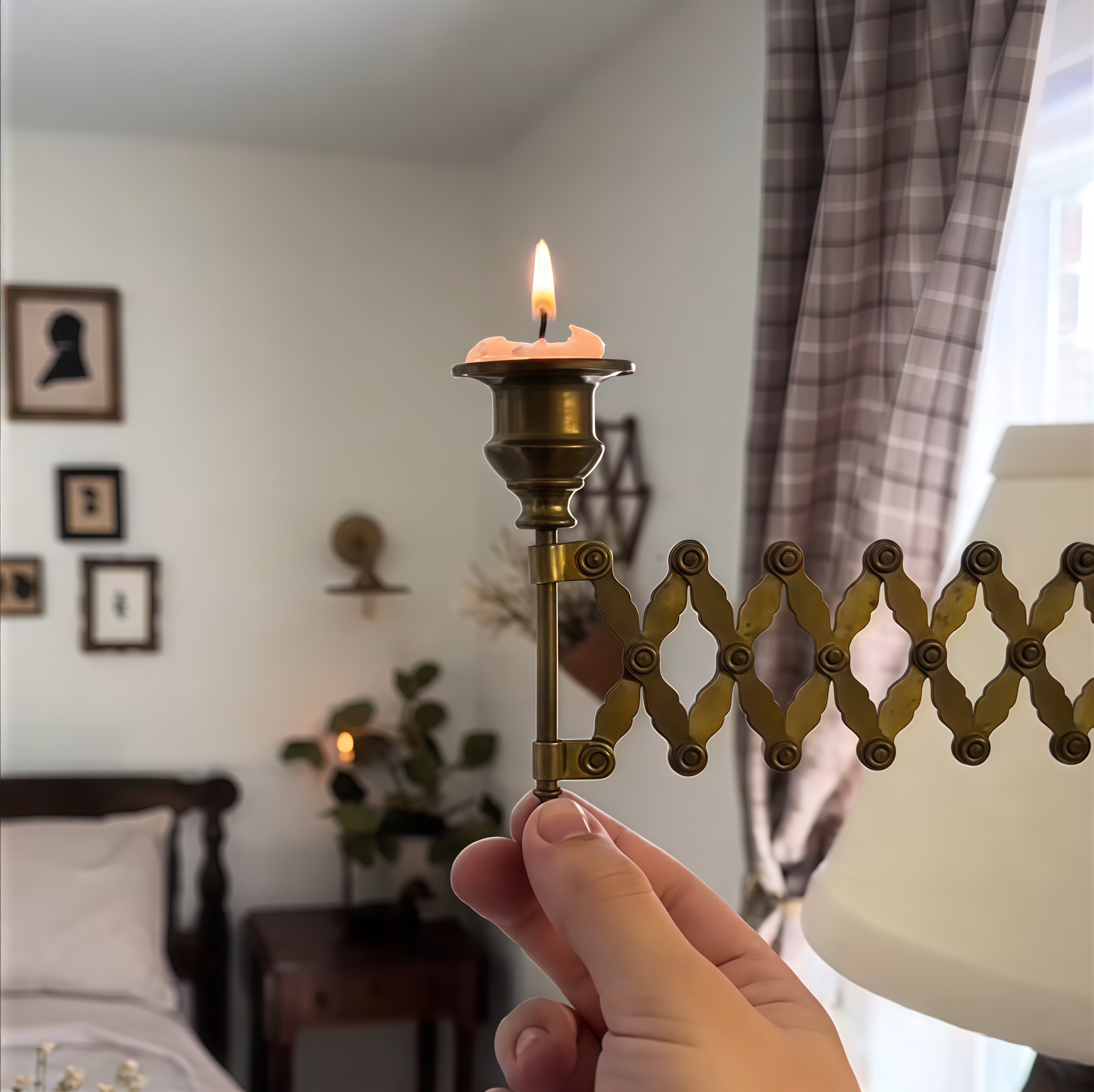 180° Rotatable Extending Wall-Mounted Candle Holder