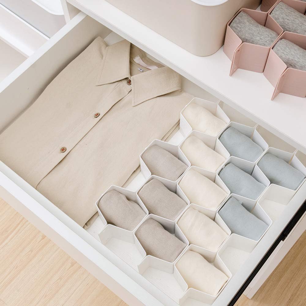 🔥BUY MORE SAVE MORE—(1 SET=8 PCS)DIY Plastic Grid Honeycomb Drawer Divider 