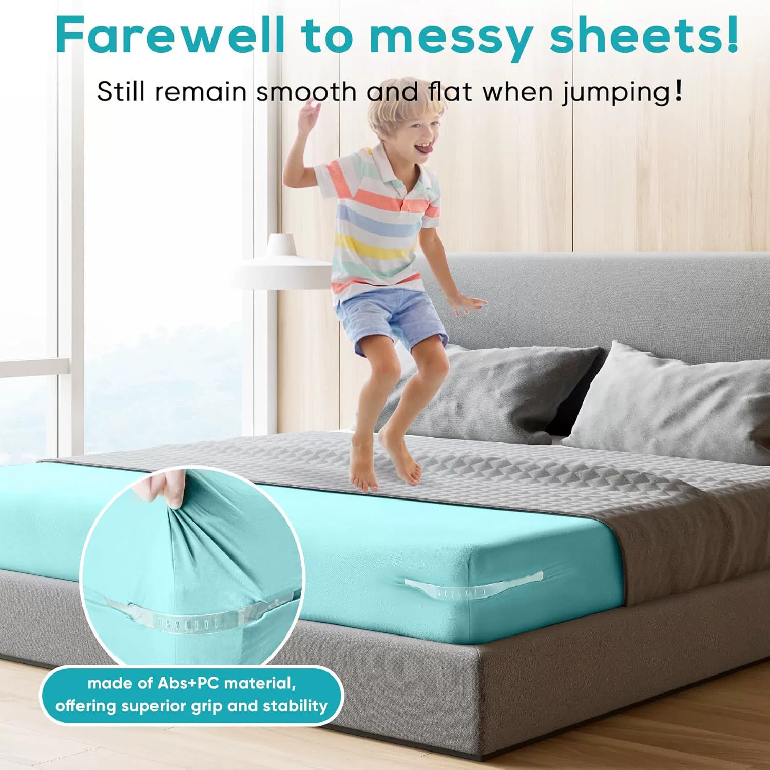 (1 SET-4 Pack) Sheet Holders - Secure Bed Sheets Firmly in Place 