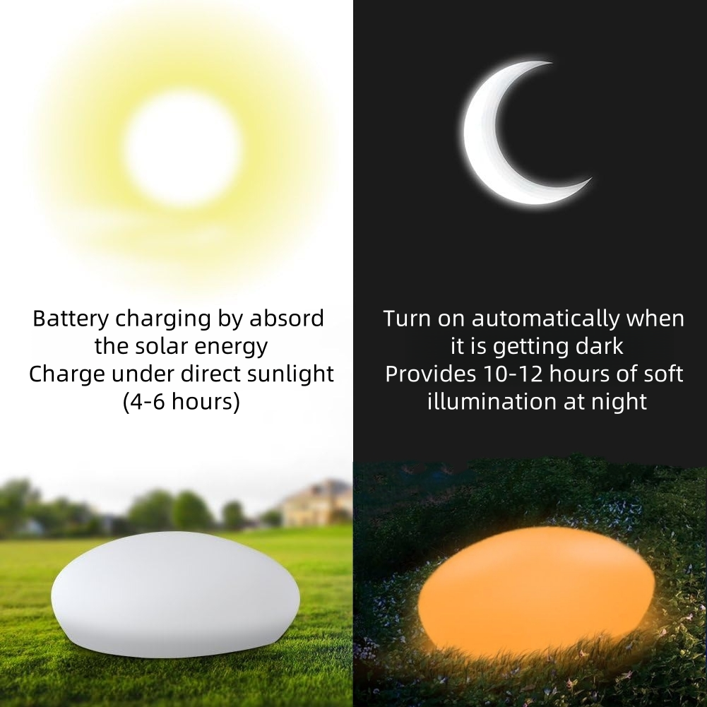 Solar Powered Stone Garden Light