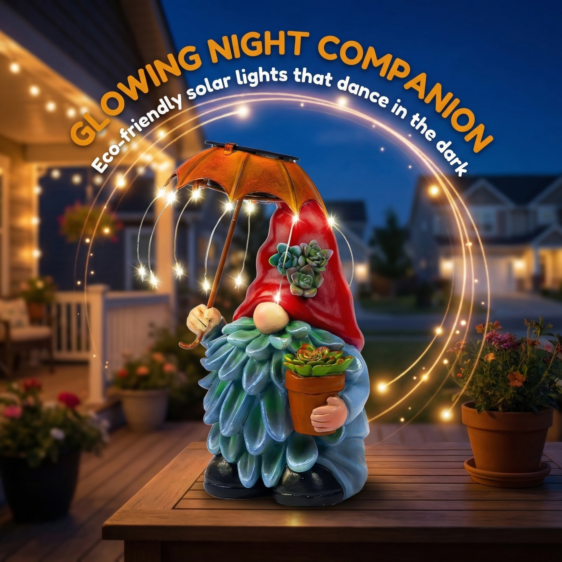 Charming Elf Statue Solar Light