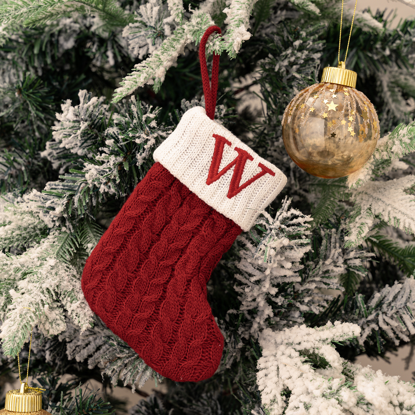 Purely Hand Knitted Christmas  Monogram Socks