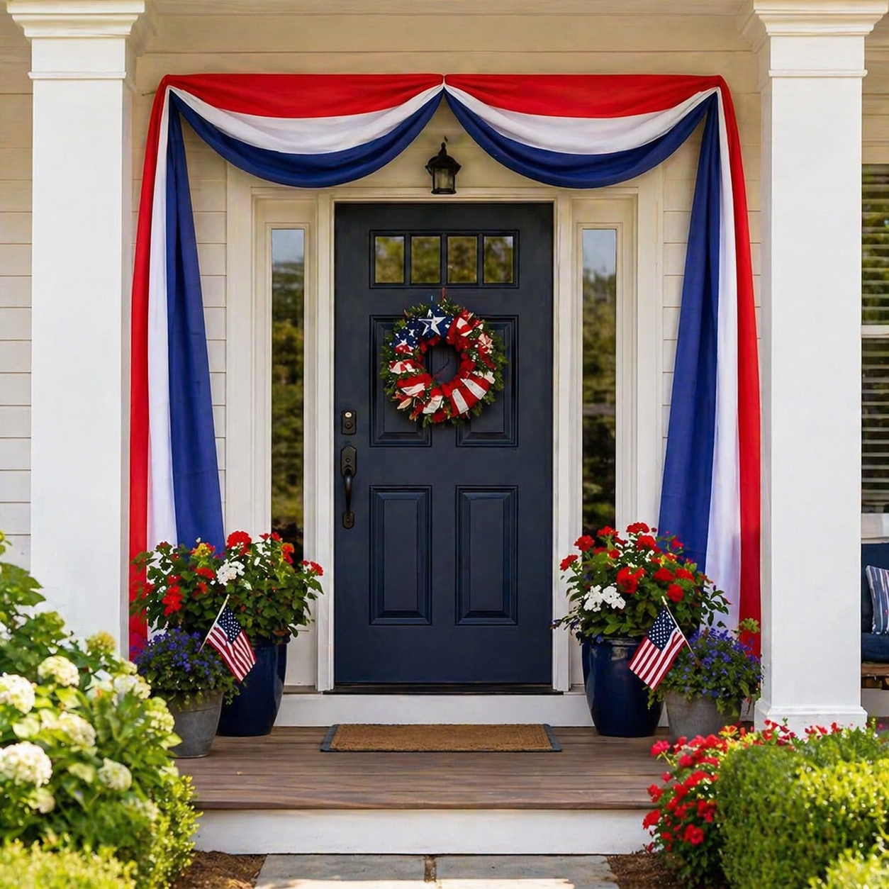 Large Patriotic US Flag Bunting Decorations