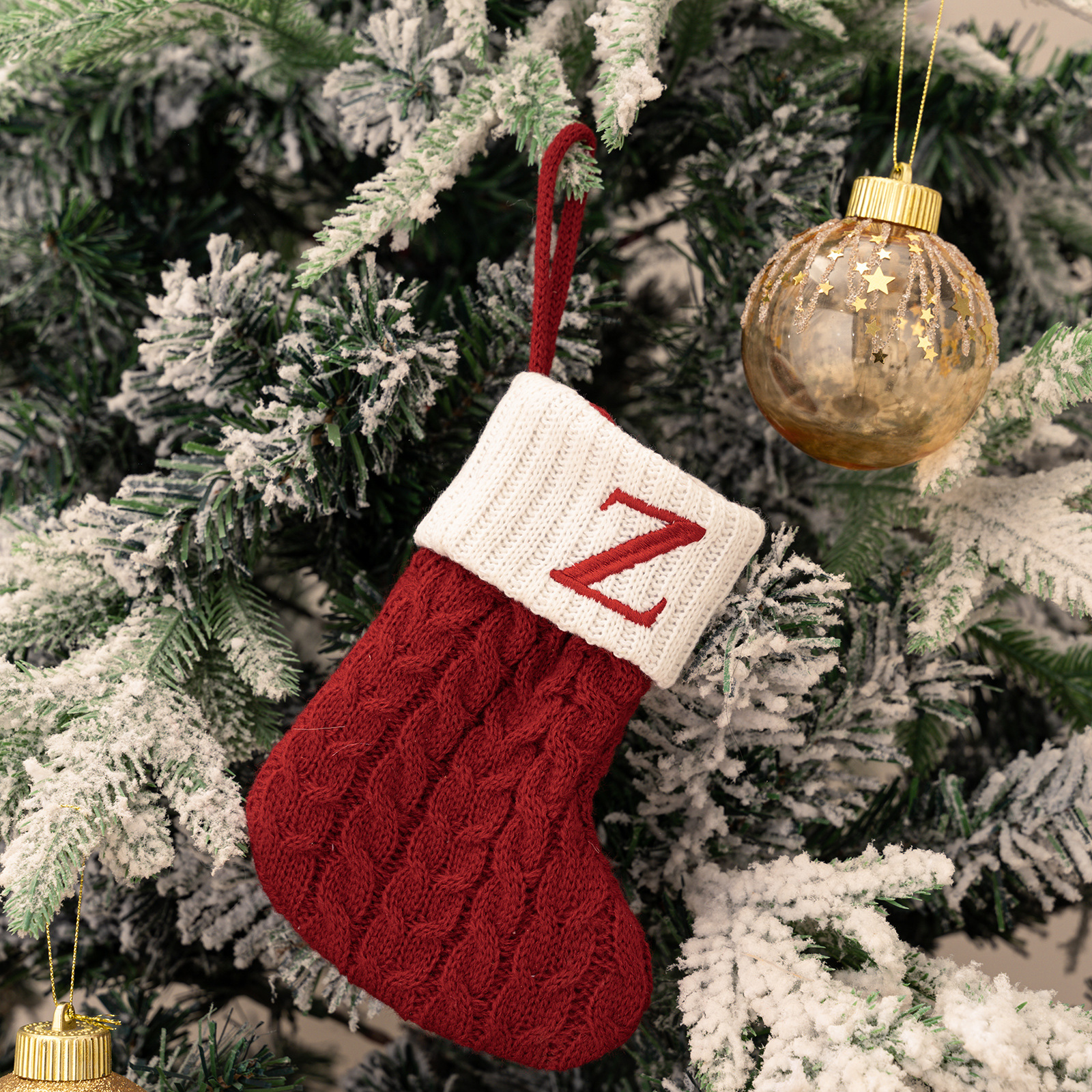 Purely Hand Knitted Christmas  Monogram Socks