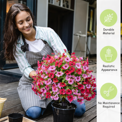 2Packs Outdoor Artificial Flower Ball Garden Stakes – Waterproof,Windproof,UV Resistant Outdoor Faux Floral Decor