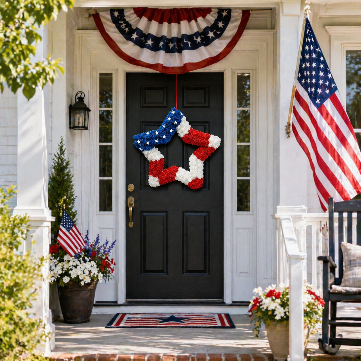 Independence Day Five-Pointed Star Artificial Flower Wreath