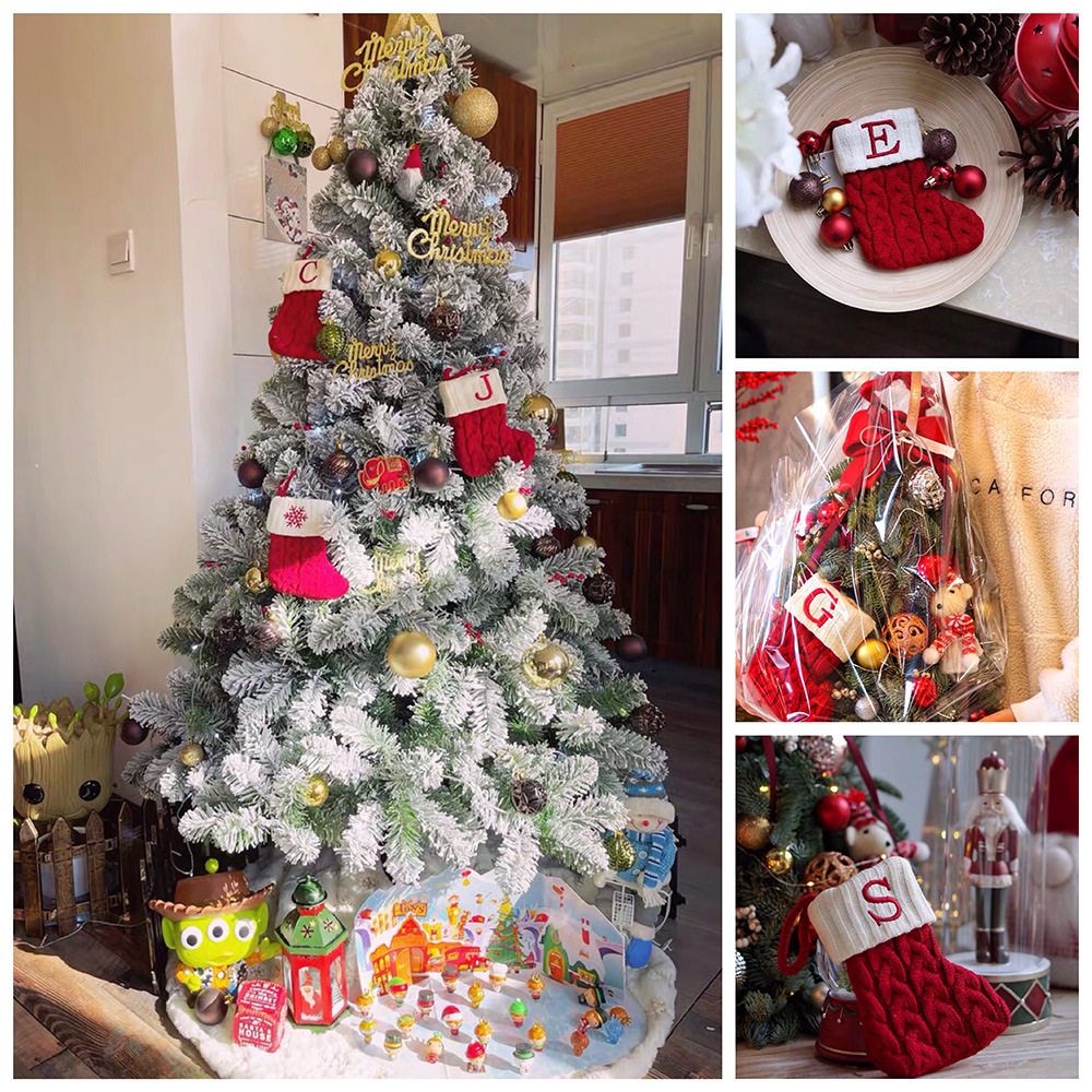 29PCS/SET Purely Hand Knitted Christmas Monogram Socks