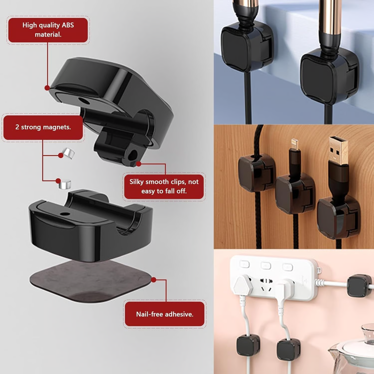 (1 SET=6 PCS)Magnetic Cord Organizer