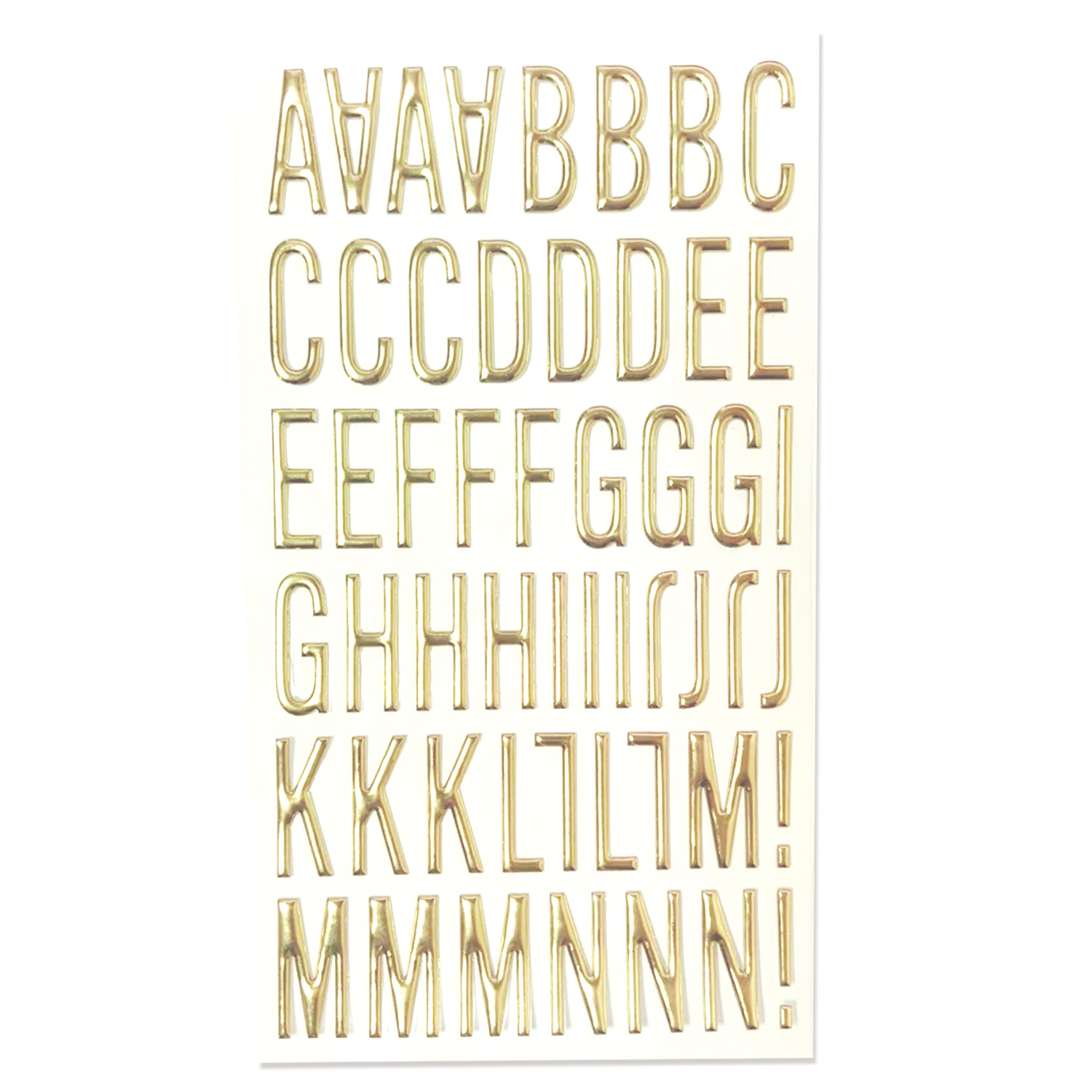 3D Gold Letter Stickers