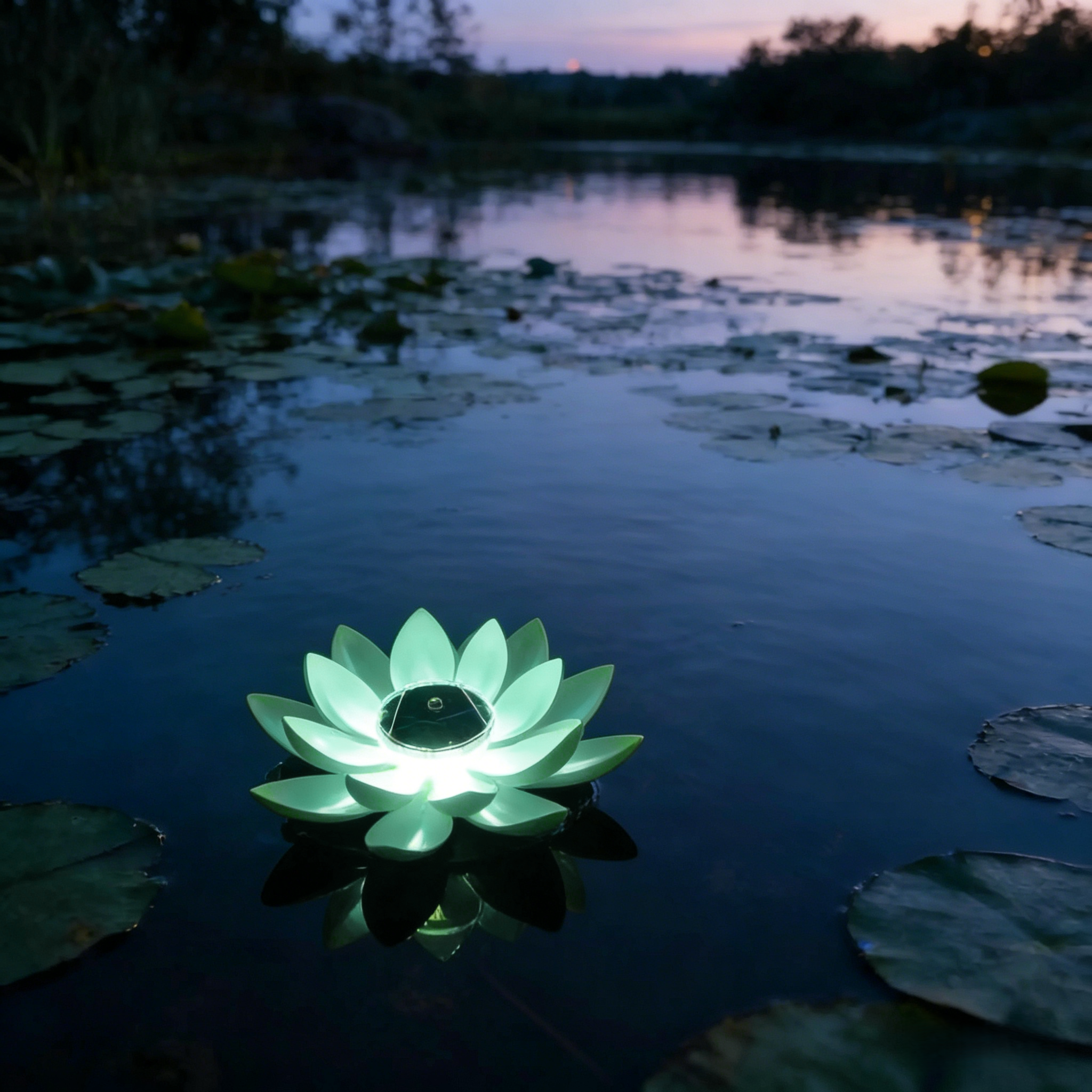 Floating Solar Lotus Lights for Pond, Pool & Garden