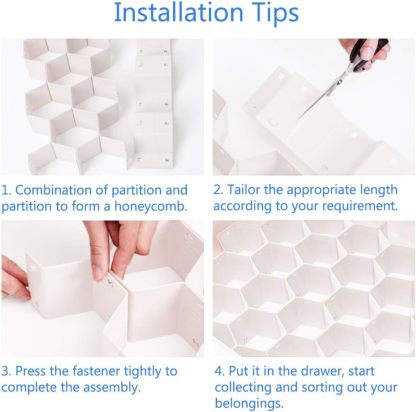 🔥BUY MORE SAVE MORE—(1 SET=8 PCS)DIY Plastic Grid Honeycomb Drawer Divider 