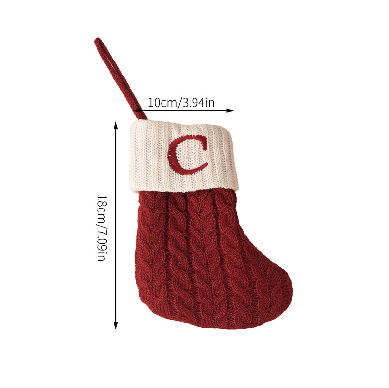 29PCS/SET Purely Hand Knitted Christmas Monogram Socks