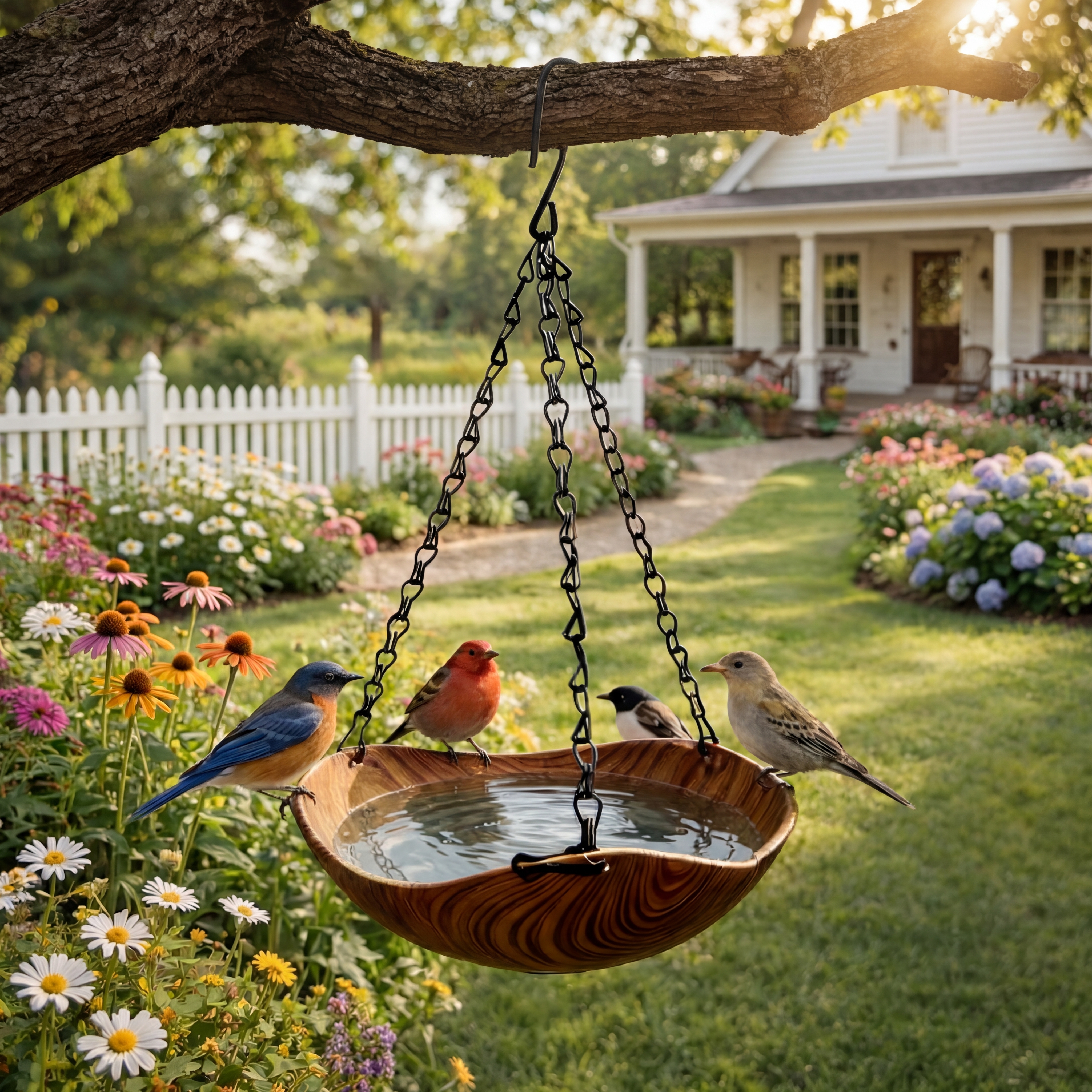 Hanging Bird Bath for a Peaceful Garden