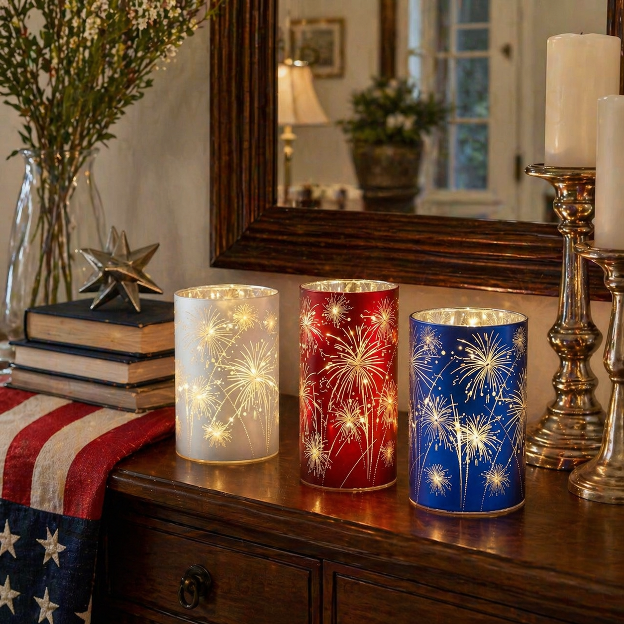 Set of 3 Celebration Firework Lanterns