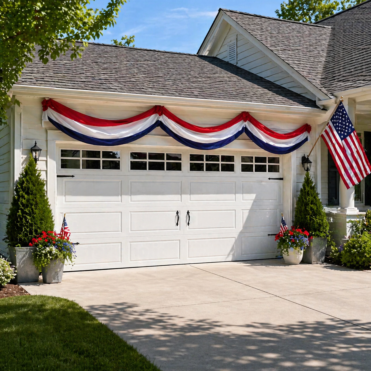 Large Patriotic US Flag Bunting Decorations