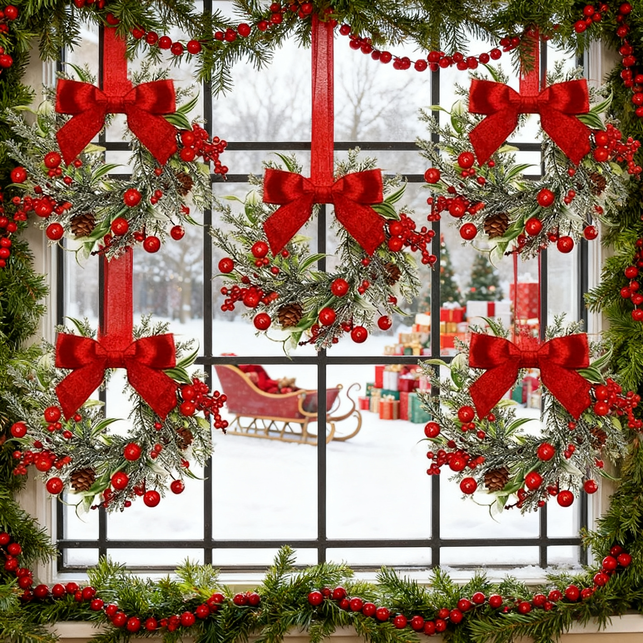 🎄Early Christmas Sale🔥Hanging Christmas Wreaths For Outdoor OR Indoor