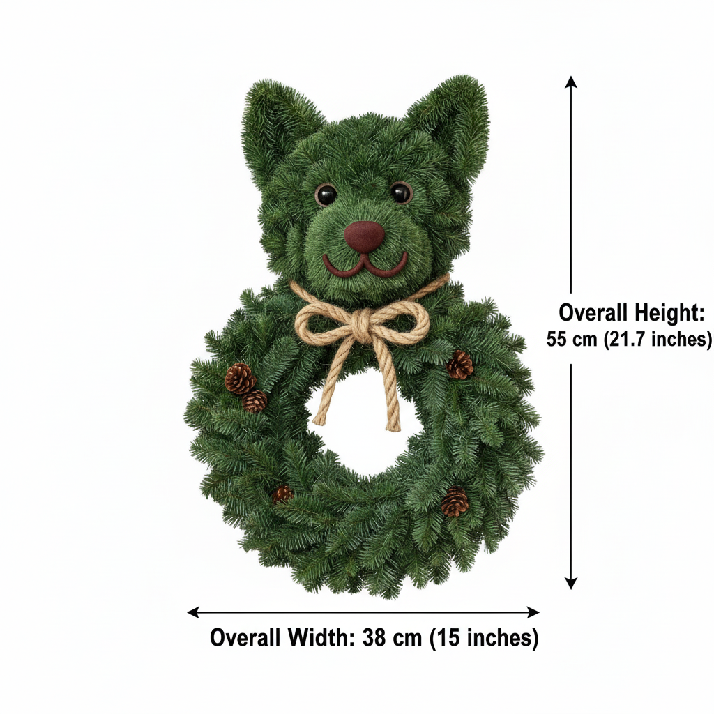 Perfect Puppy Christmas Evergreen Wreath