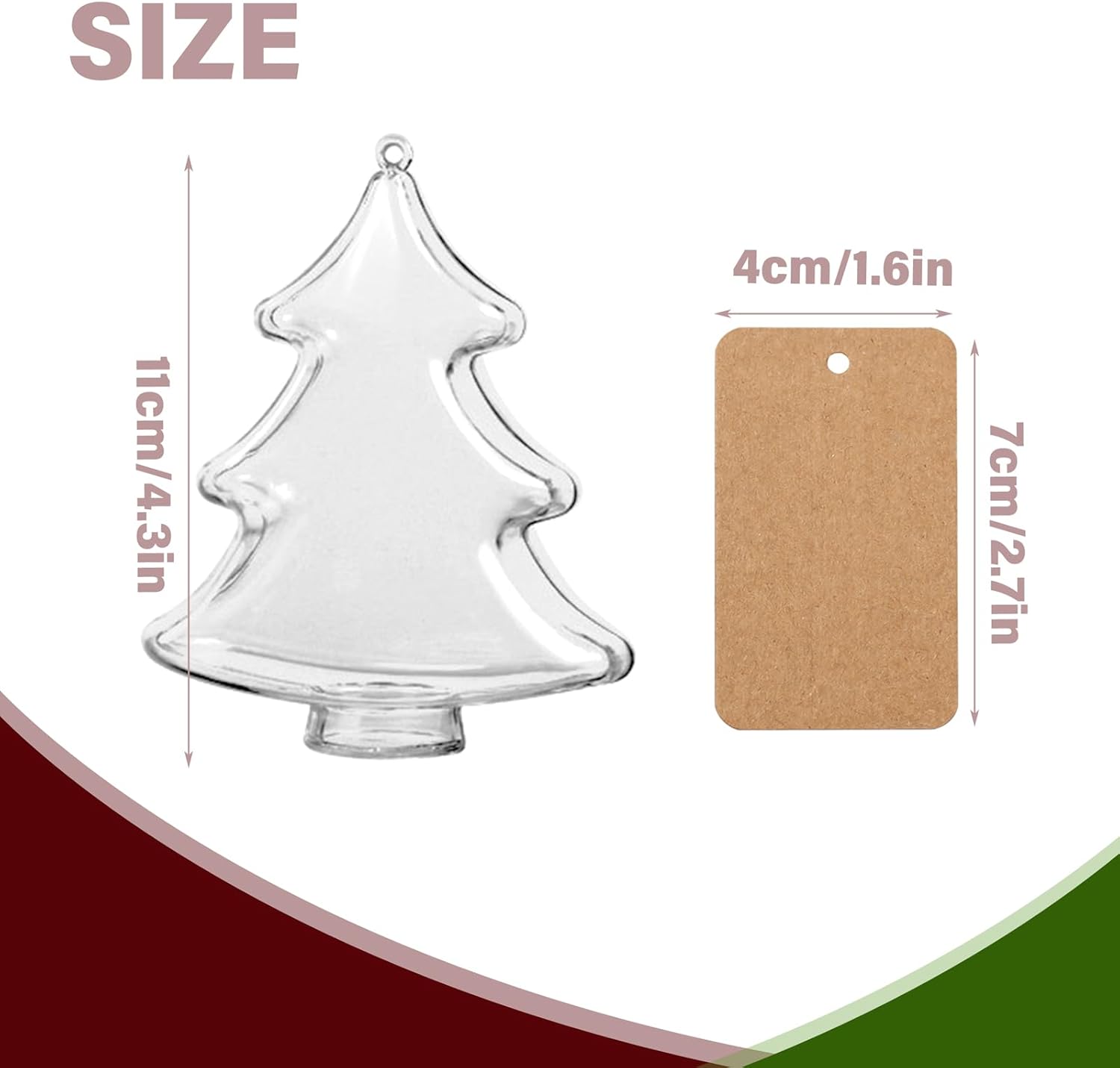 DIY Christmas Tree Ornaments-Acrylic Clear Fillable Box & 6pcs Mini Books📔📕📘