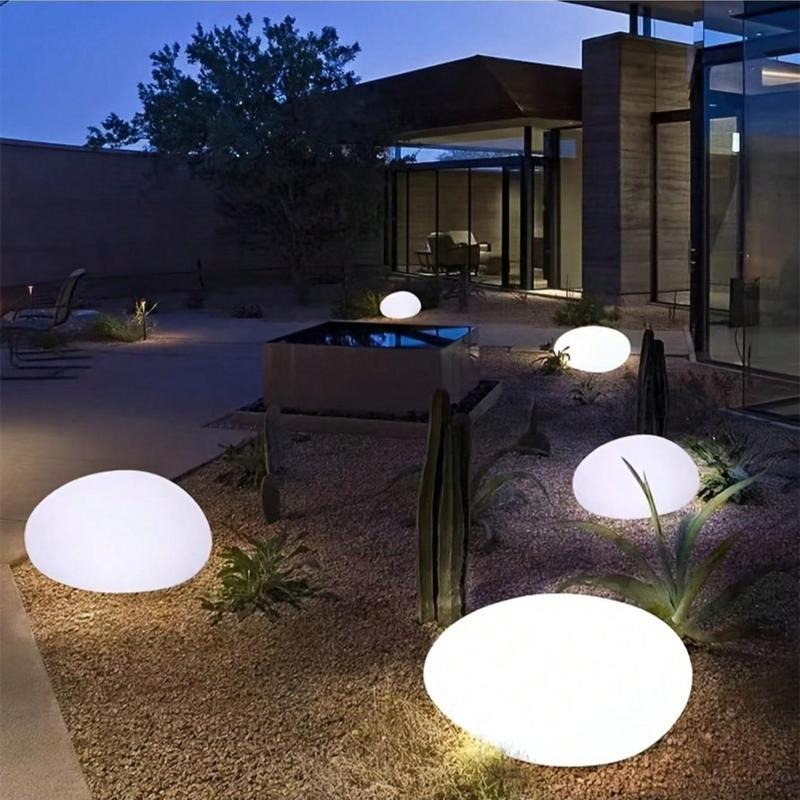 Solar Powered Stone Garden Light