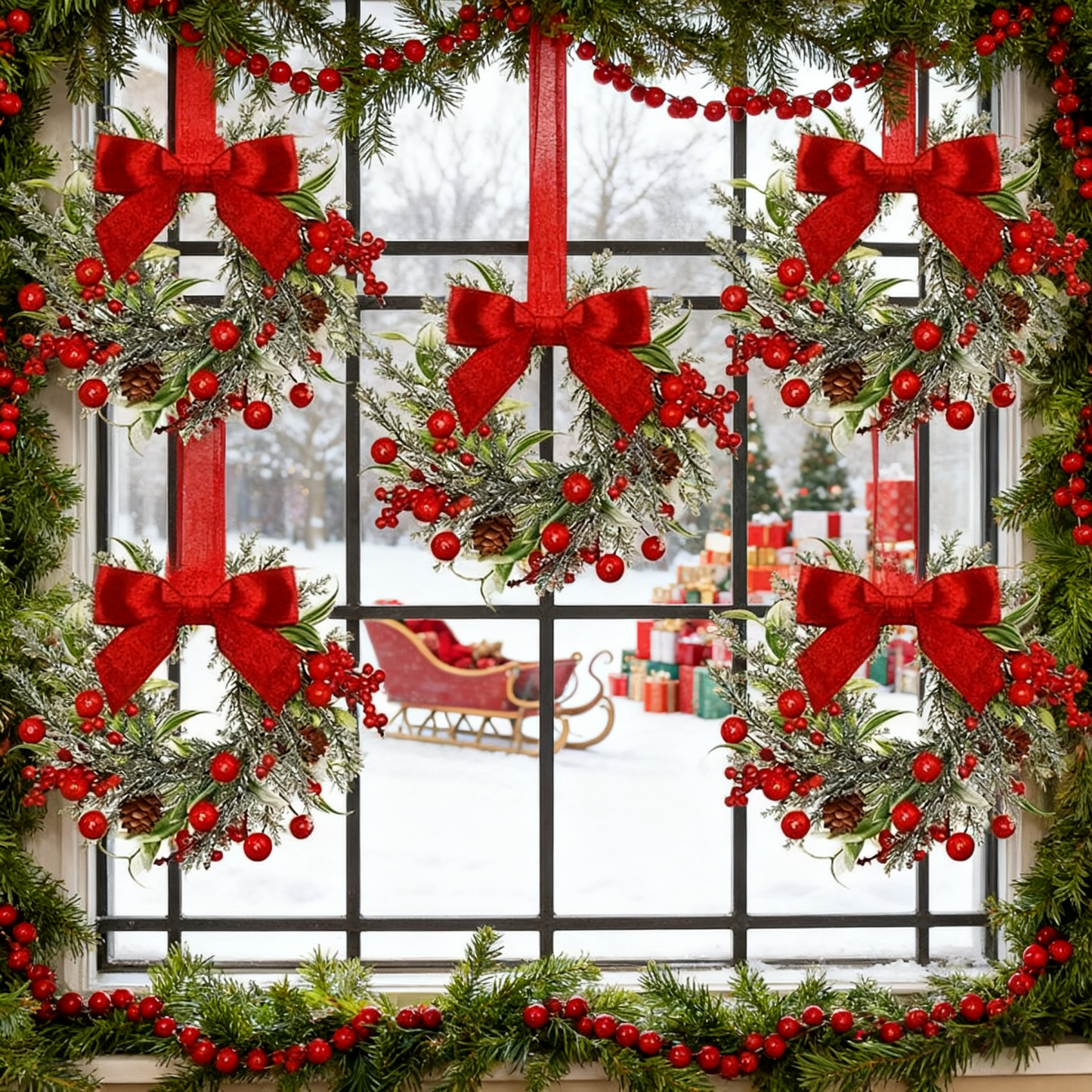 🎄Early Christmas Sale🔥Hanging Christmas Wreaths For Outdoor OR Indoor