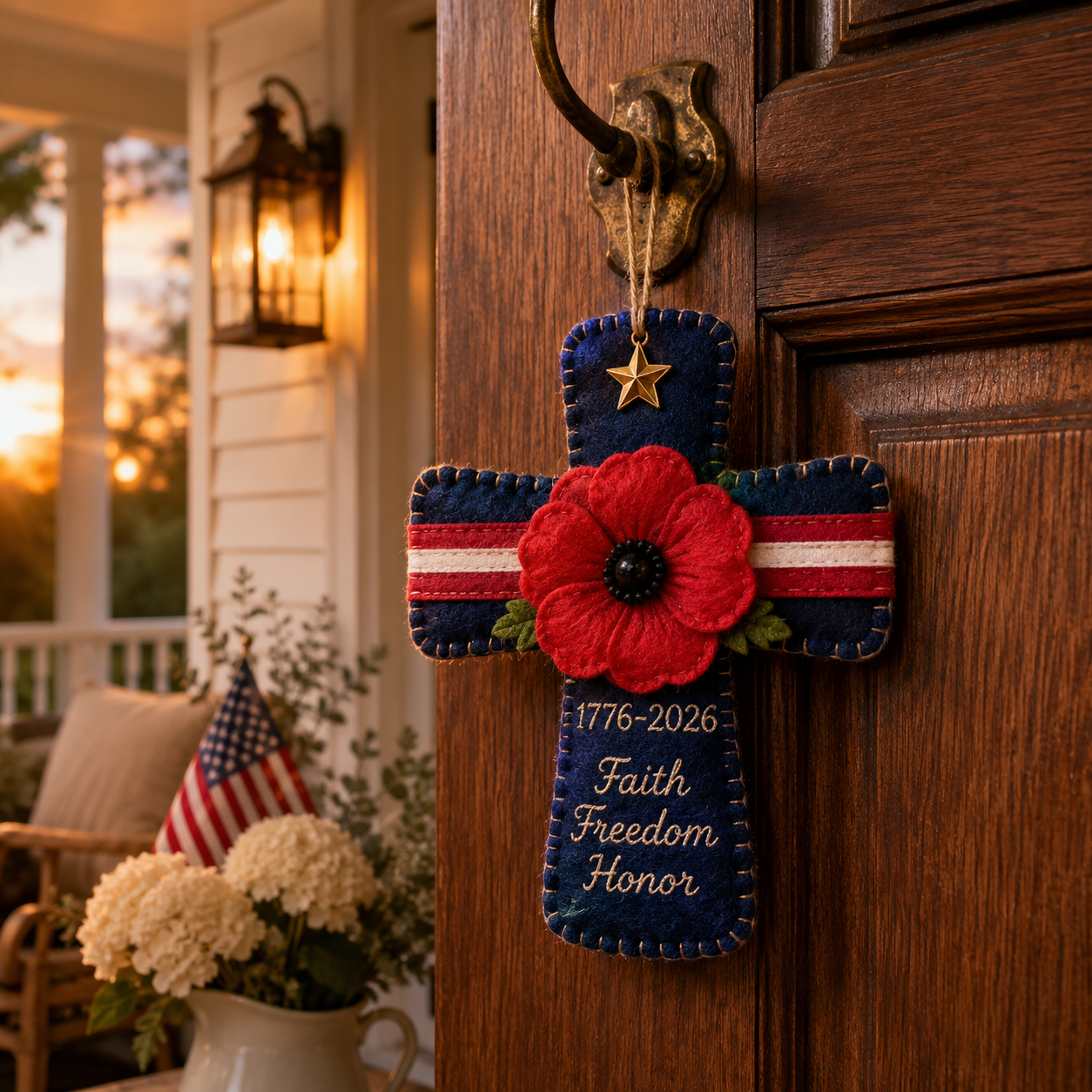 DIY Patriotic Poppy Cross Ornament Kit