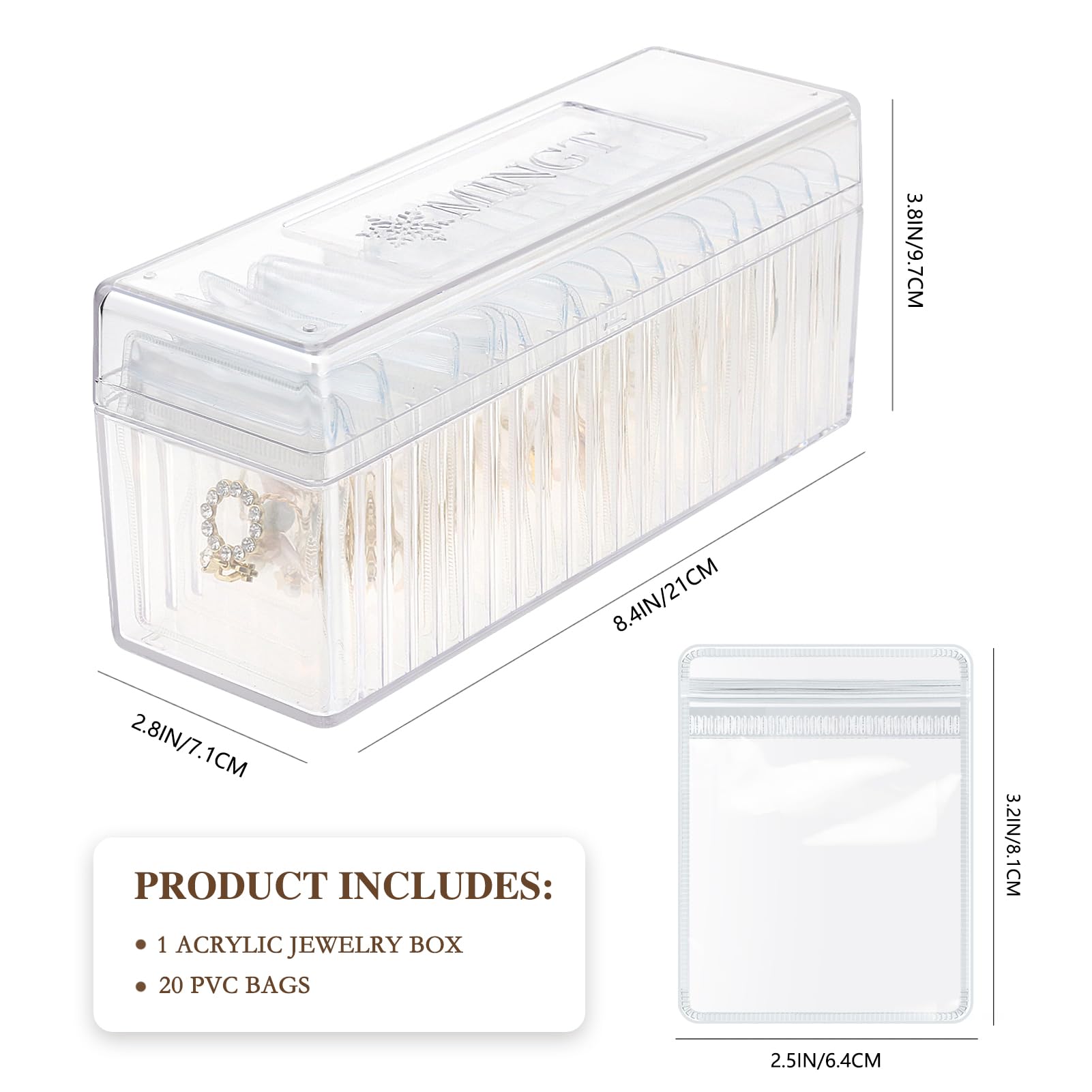 🔥Acrylic Jewelry Box And Portable Anti Tarnish Jewelry Bags