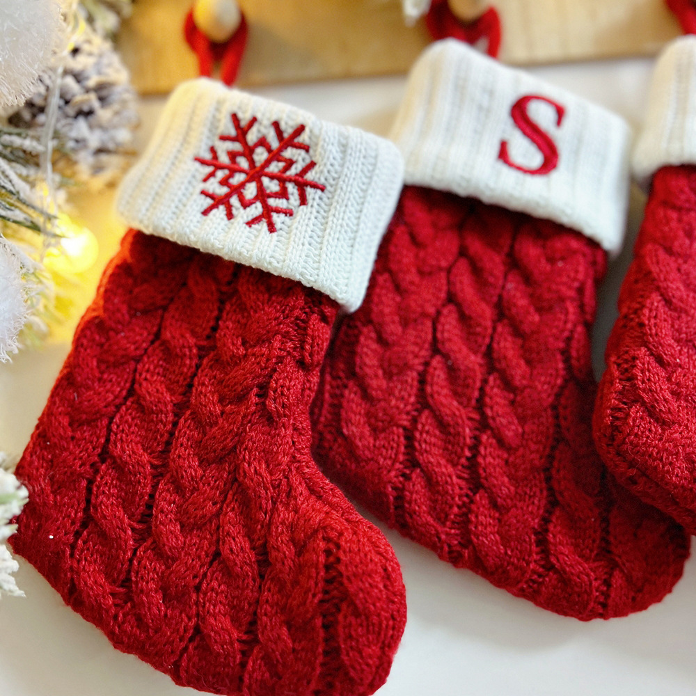 Purely Hand Knitted Christmas  Monogram Socks