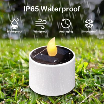 Solar Hanging Tea Light Lantern, Outdoor Waterproof Hanging Lantern