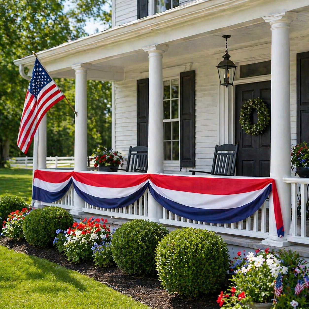 Large Patriotic US Flag Bunting Decorations