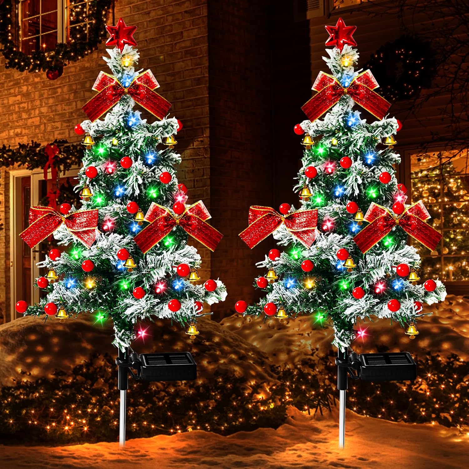 🎄Solar Christmas Tree Lights – Waterproof Outdoor LED Holiday Pathway Decor