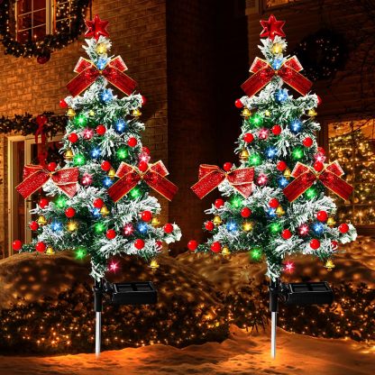 🎄Solar Christmas Tree Lights – Waterproof Outdoor LED Holiday Pathway Decor