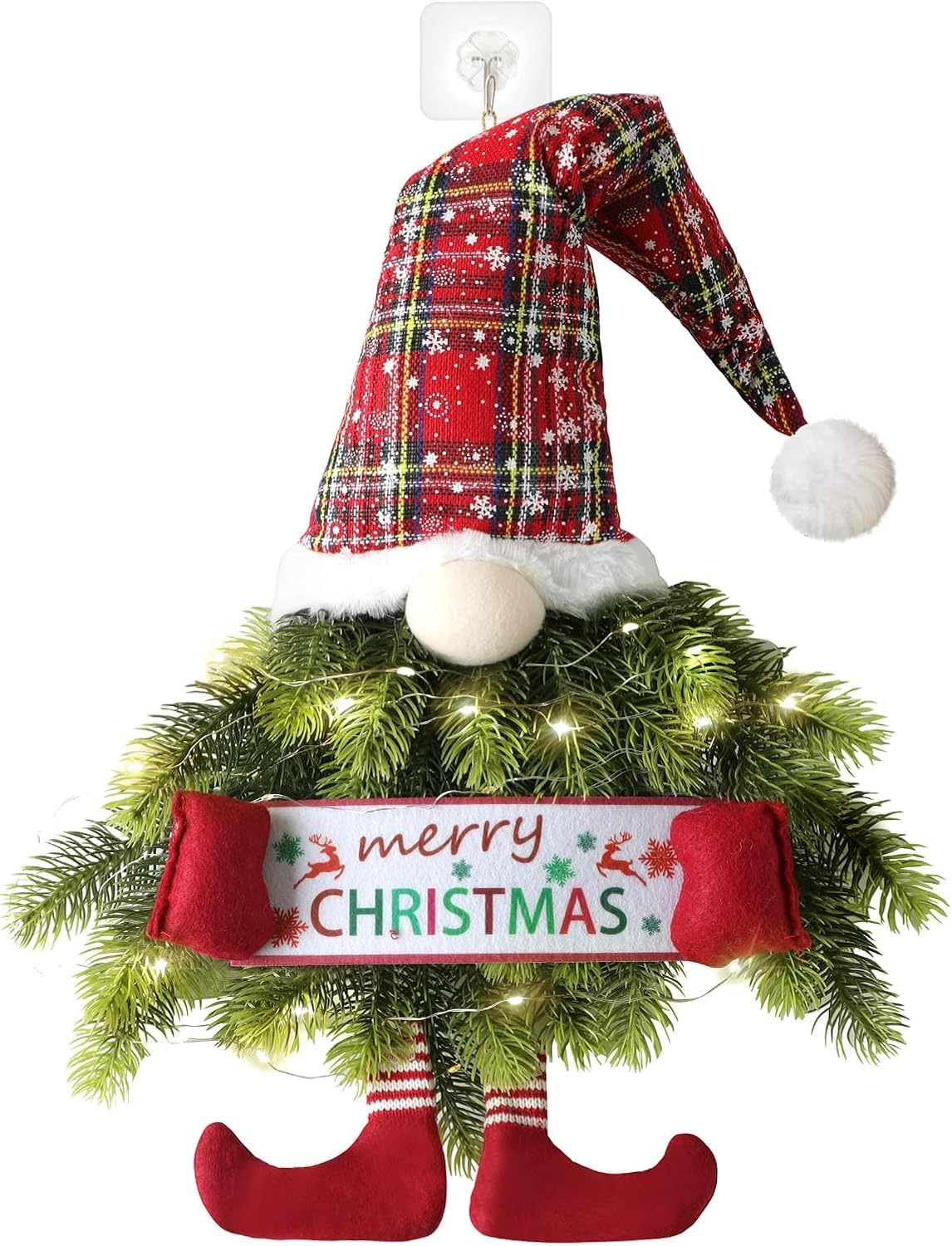 🎄Early Christmas Sale 49% OFF✨💖Adorable Christmas Gnome Wreath with 50LED Lights