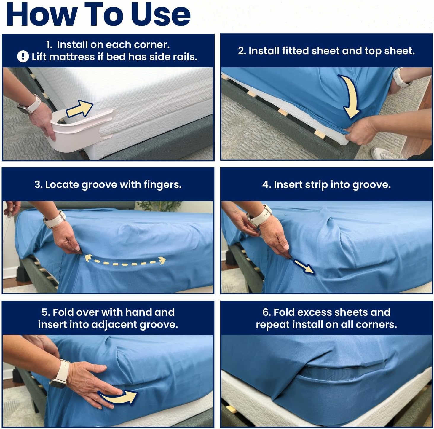 (1 SET-4 Pack) Sheet Holders - Secure Bed Sheets Firmly in Place 