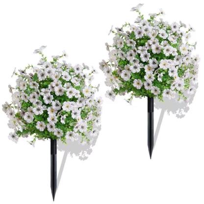  Outdoor Artificial Flower Ball Garden Stakes – Waterproof,Windproof,UV Resistant Outdoor Faux Floral Decor
