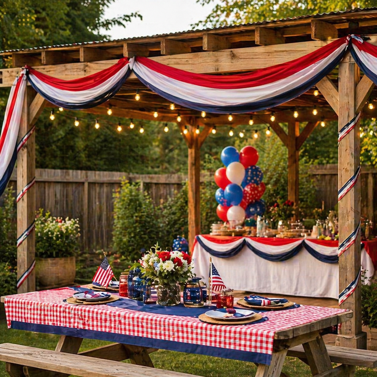 Large Patriotic US Flag Bunting Decorations