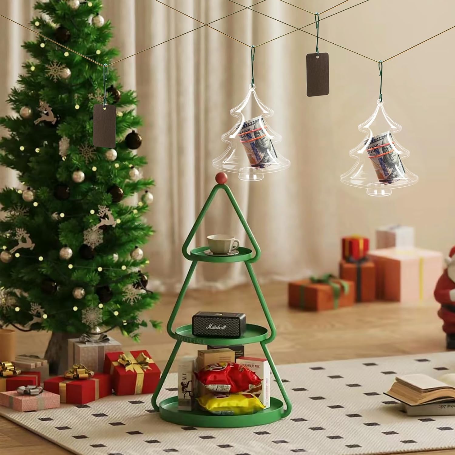 DIY Christmas Tree Ornaments-Acrylic Clear Fillable Box & 6pcs Mini Books📔📕📘