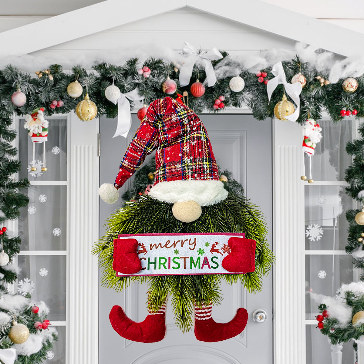 🎄Early Christmas Sale 49% OFF✨💖Adorable Christmas Gnome Wreath with 50LED Lights