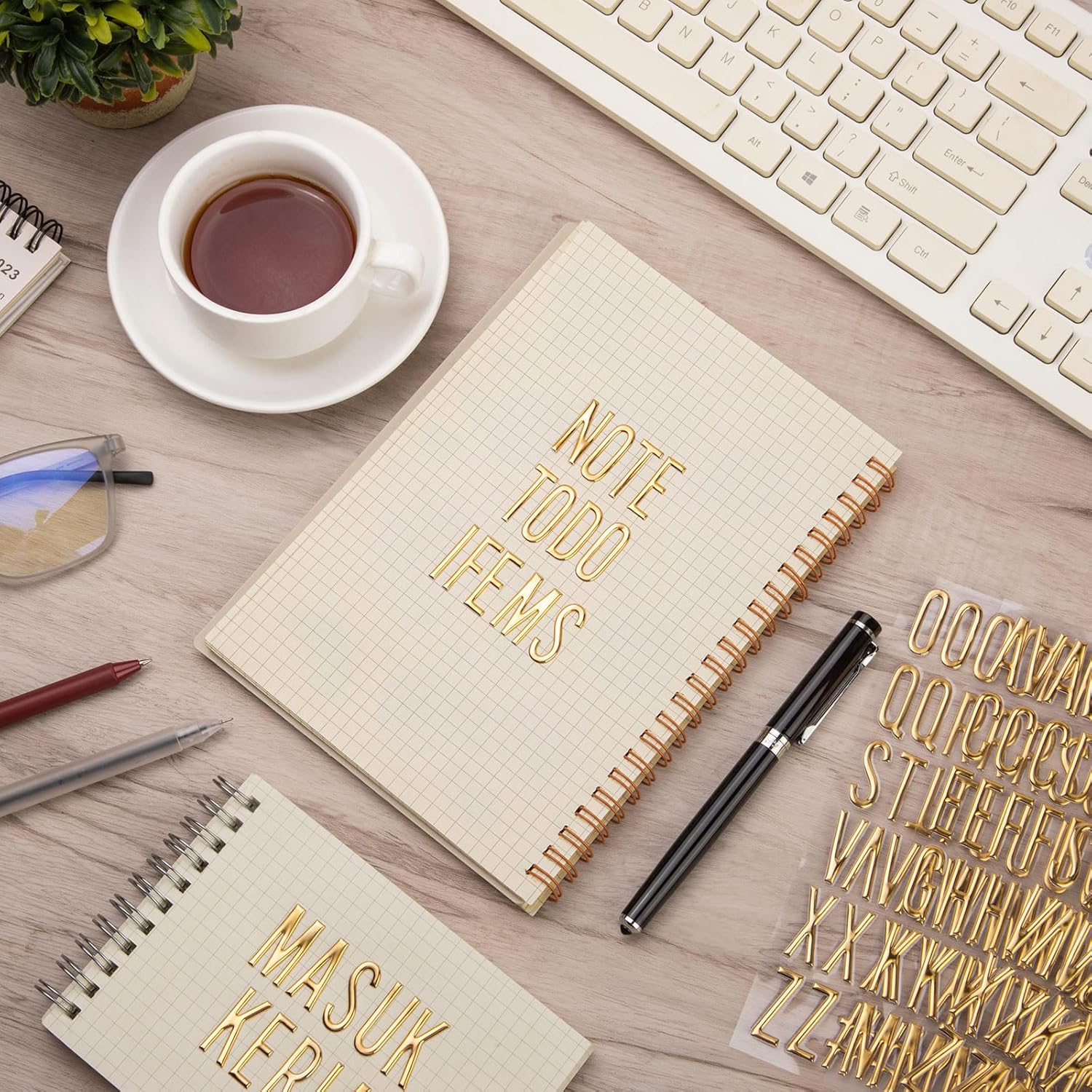 3D Gold Letter Stickers