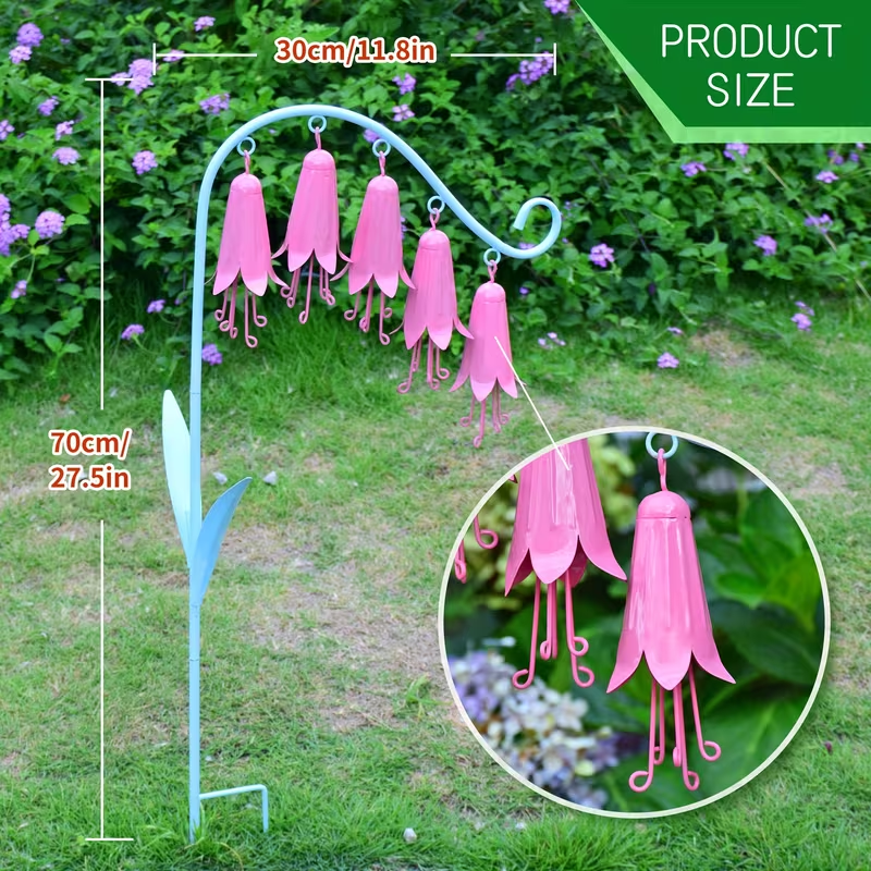 Sping Lily of the Valley Metal Garden Stake Wind Chime