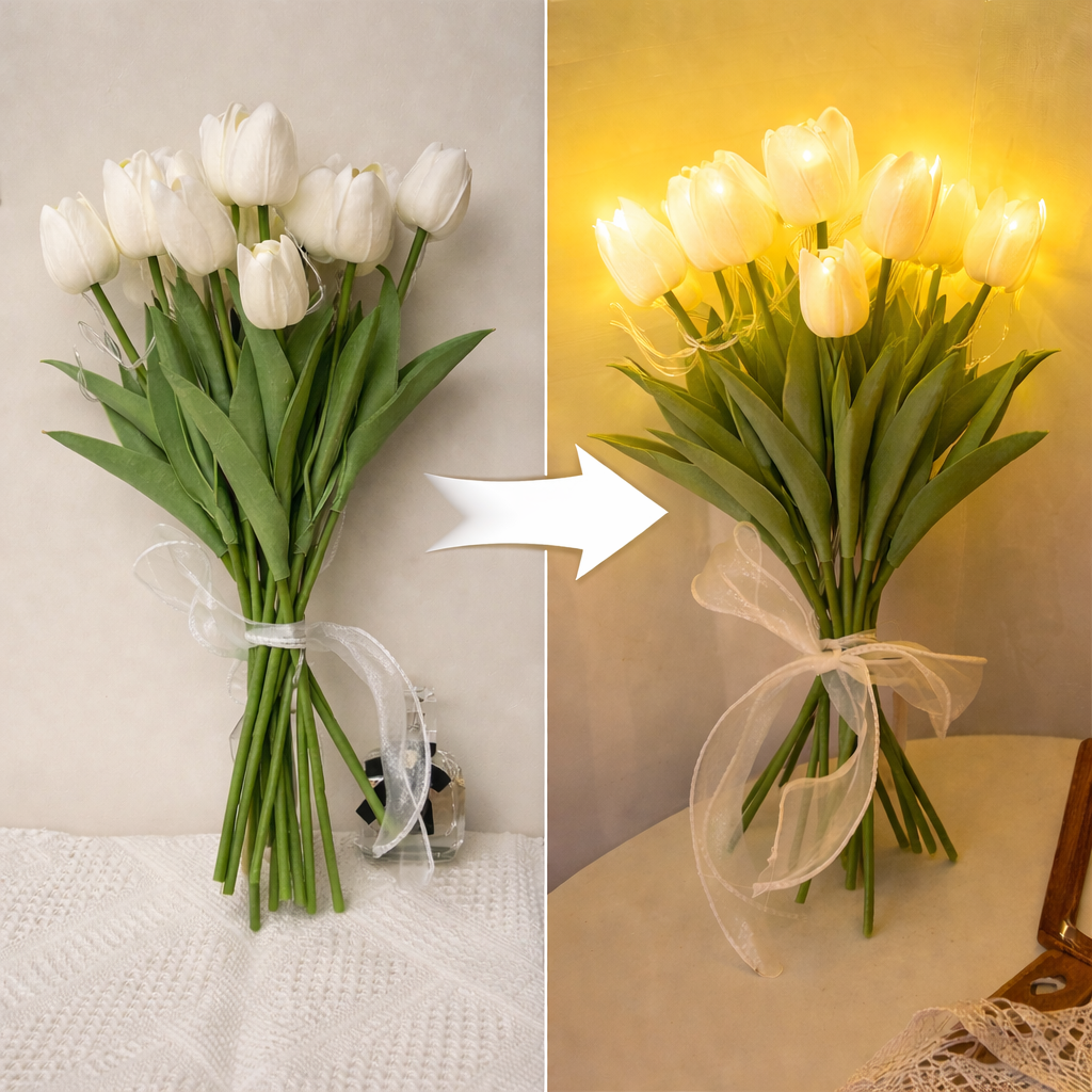 ROMATIC Decorative Artificial Tulips Flower light [13.5"]