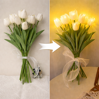 ROMATIC Decorative Artificial Tulips Flower light [13.5"]