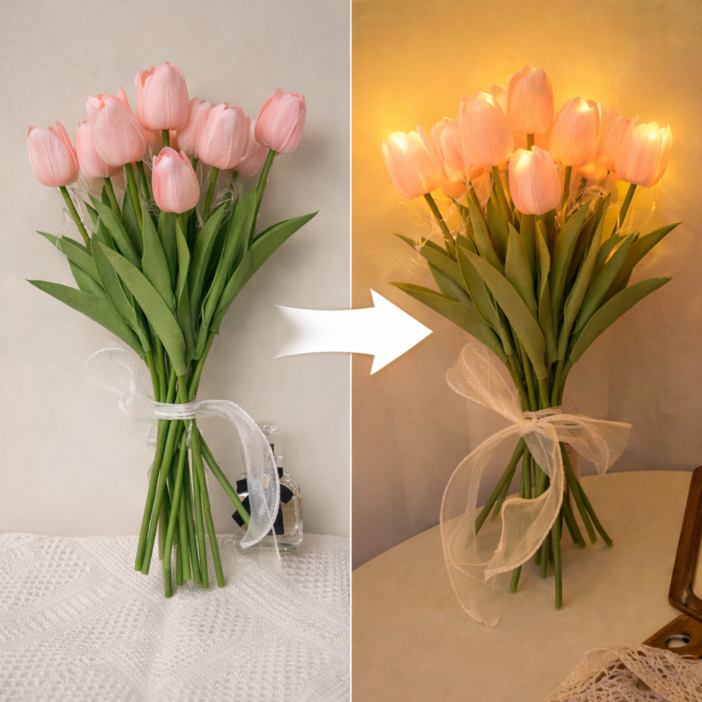 ROMATIC Decorative Artificial Tulips Flower light [13.5"]
